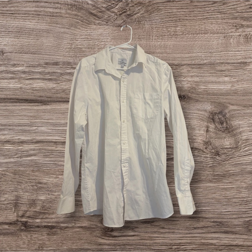 Men’s White Button Up Dress Shirt | Classic Business Casual Formal Shirt